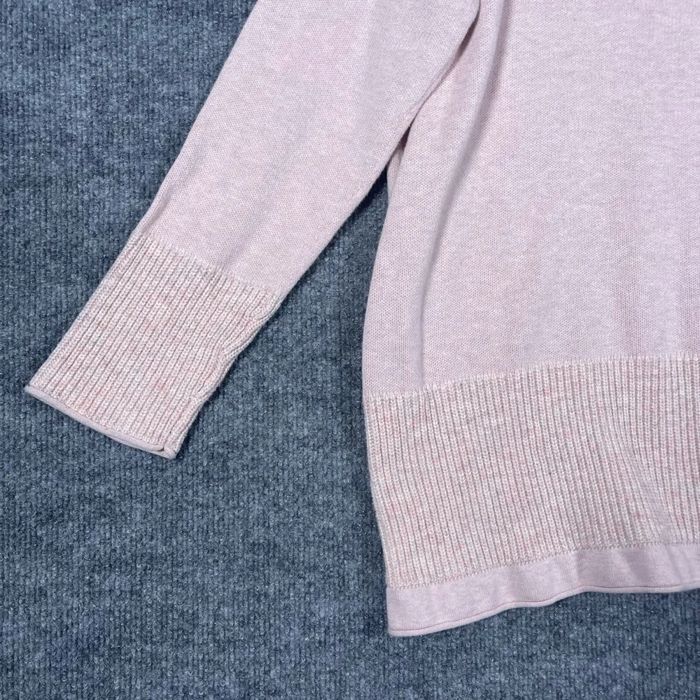 Pure Jill Women’s Medium Oversized Pink Heathered Roll Neck Cozy‎ Tunic Sweate